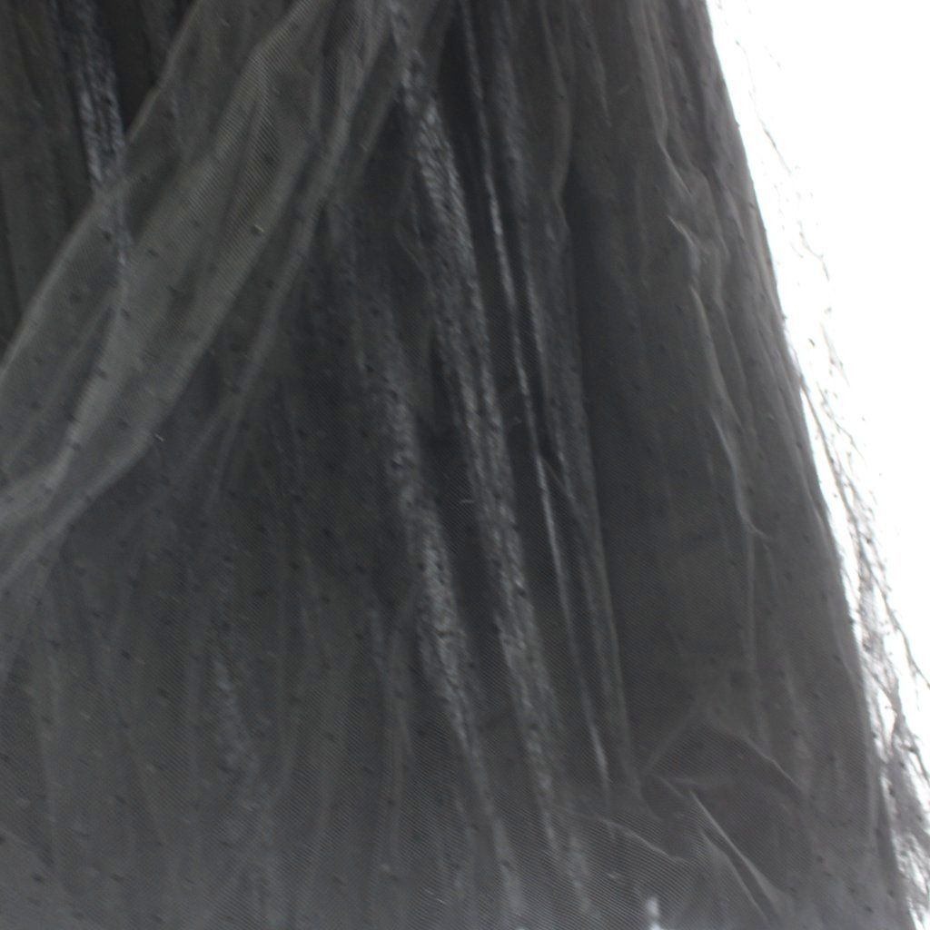 Dior Dot Pleated Plume Tulle Midi Skirt Long 38 S Black MW — view 8