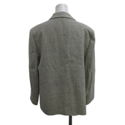 Celine Suit Jacket & Skirt Set Hemp Linen 42 Gray Long Sleeve Terre Color Woven — view 3