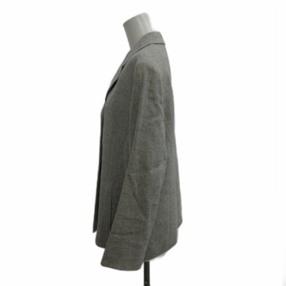 Celine Suit Jacket & Skirt Set Hemp Linen 42 Gray Long Sleeve Terre Color Woven — view 4