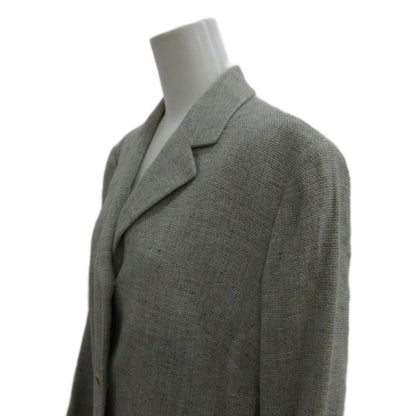 Celine Suit Jacket & Skirt Set Hemp Linen 42 Gray Long Sleeve Terre Color Woven — view 5