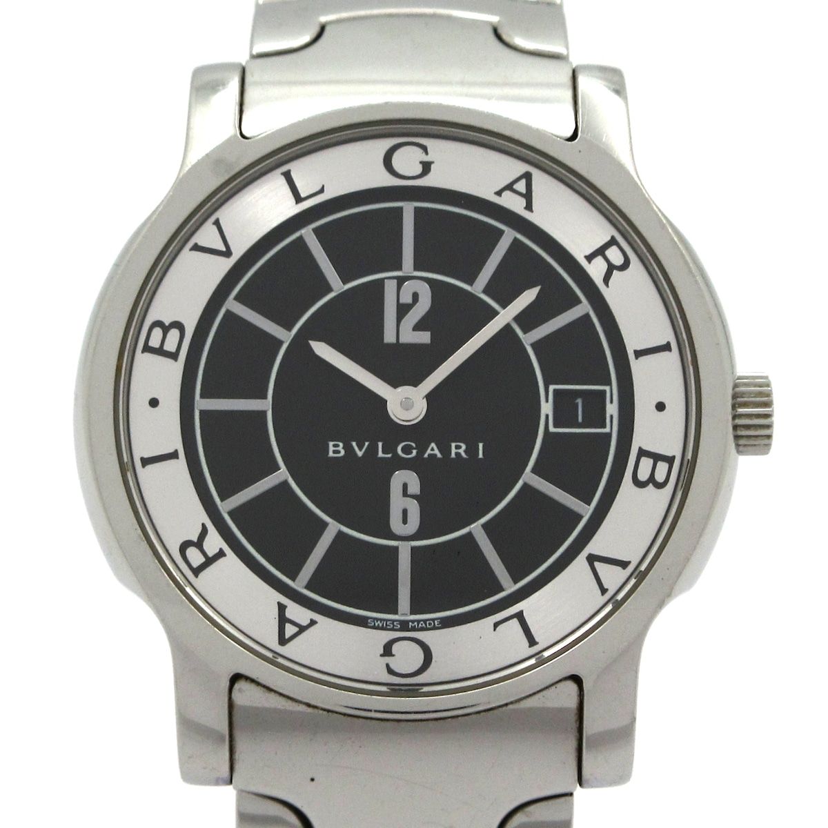 Bvlgari Watch Solo Tempo Black Silver