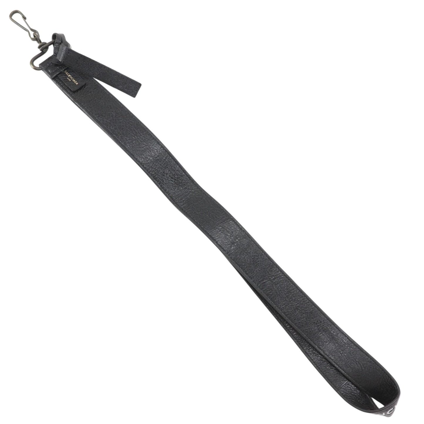 Balenciaga Neck Strap Logo Leather Black Key Holder — view 2