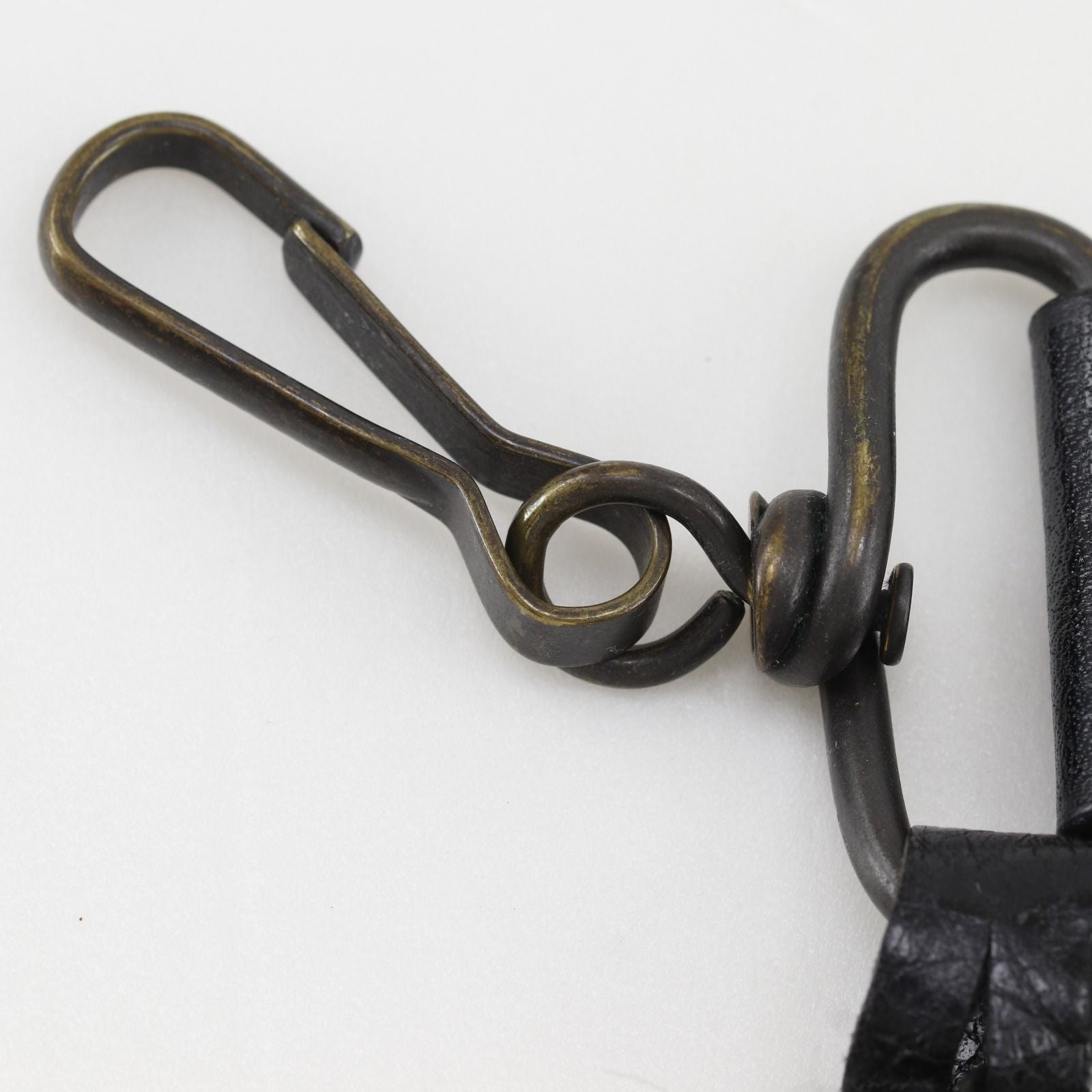 Balenciaga Neck Strap Logo Leather Black Key Holder — view 5