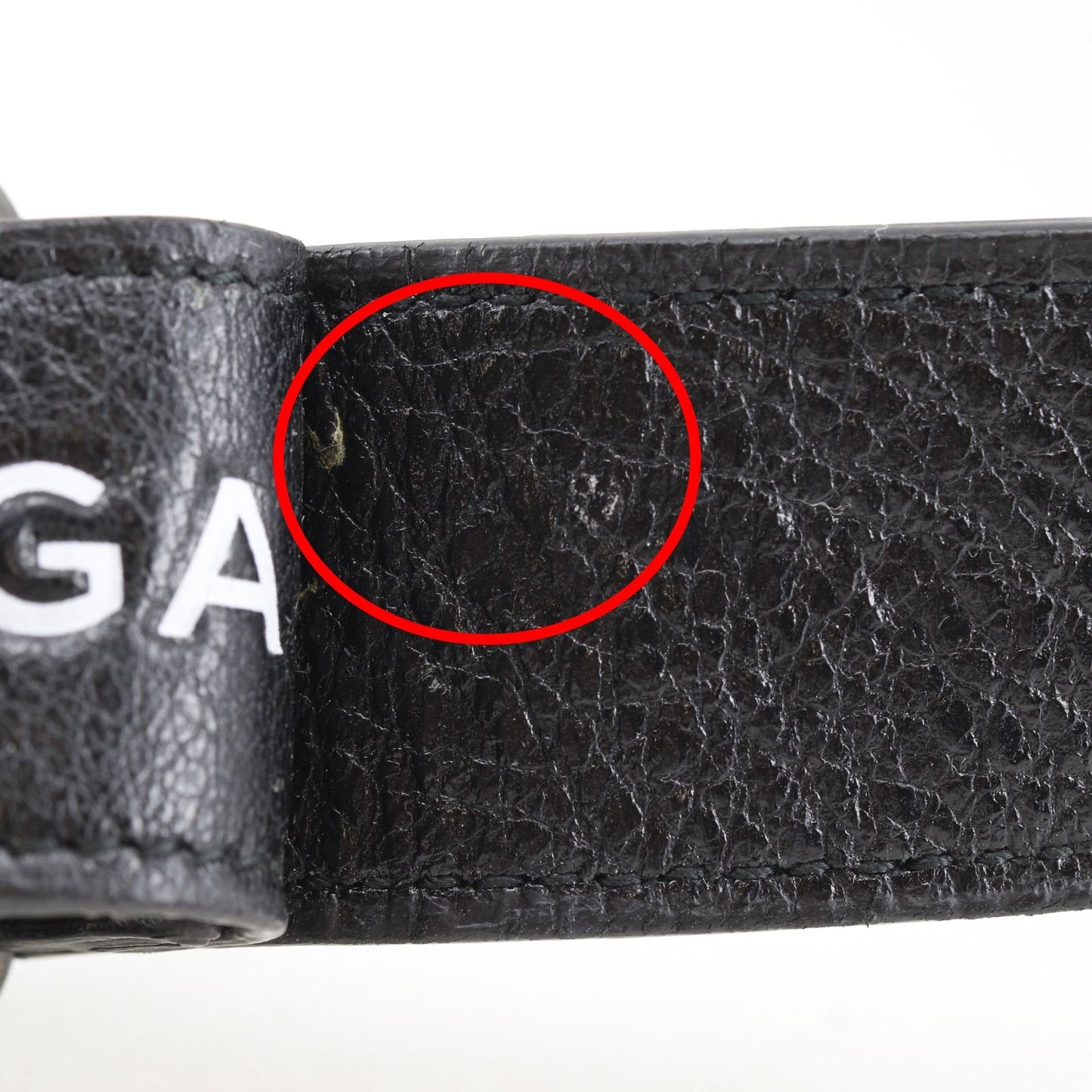Balenciaga Neck Strap Logo Leather Black Key Holder — view 6