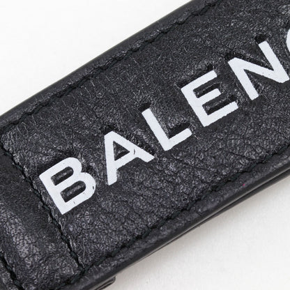 Balenciaga Neck Strap Logo Leather Black Key Holder — view 8