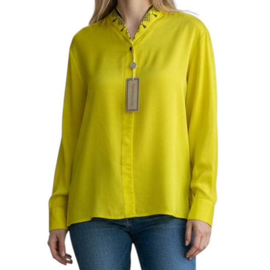 Versace Gianni Shirt Blouse Long Sleeve Yellow 40