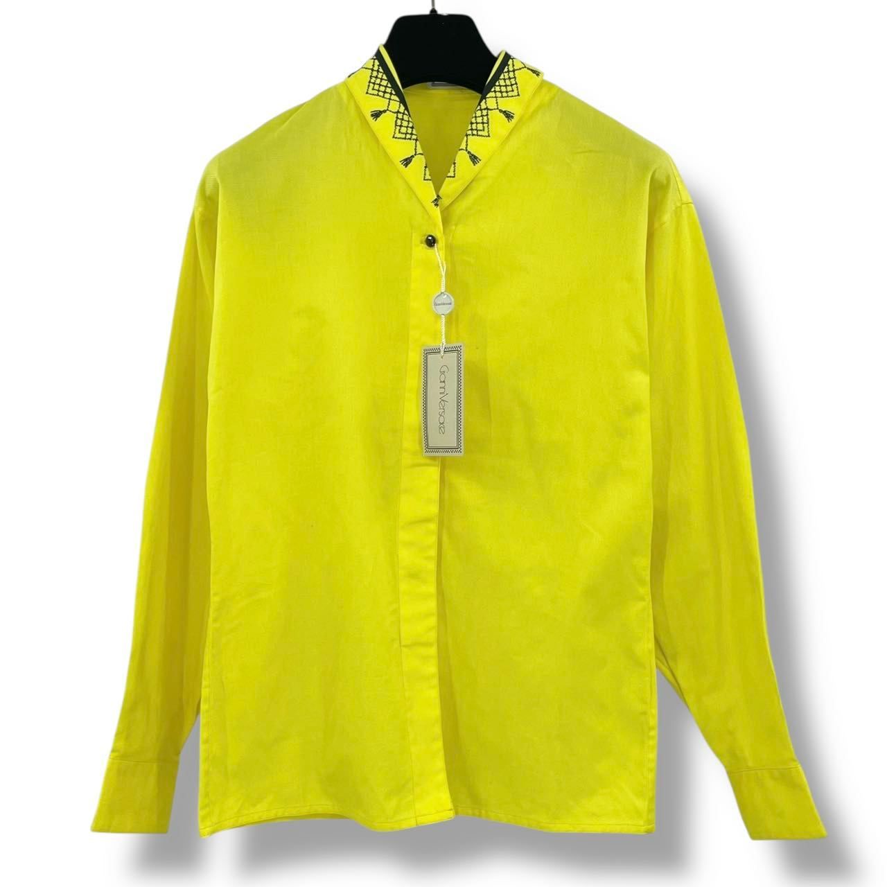 Versace Gianni Shirt Blouse Long Sleeve Yellow 40 — view 3