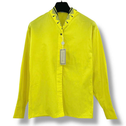 Versace Gianni Shirt Blouse Long Sleeve Yellow 40 — view 3