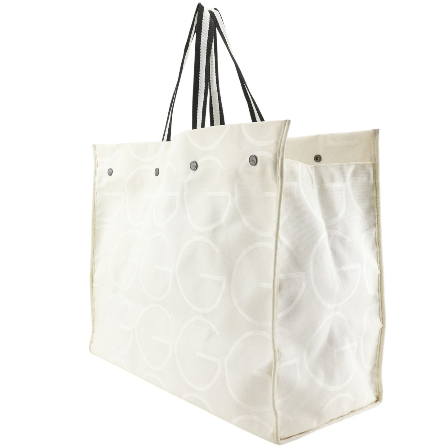 Gucci Pattern Canvas White Tote — view 2