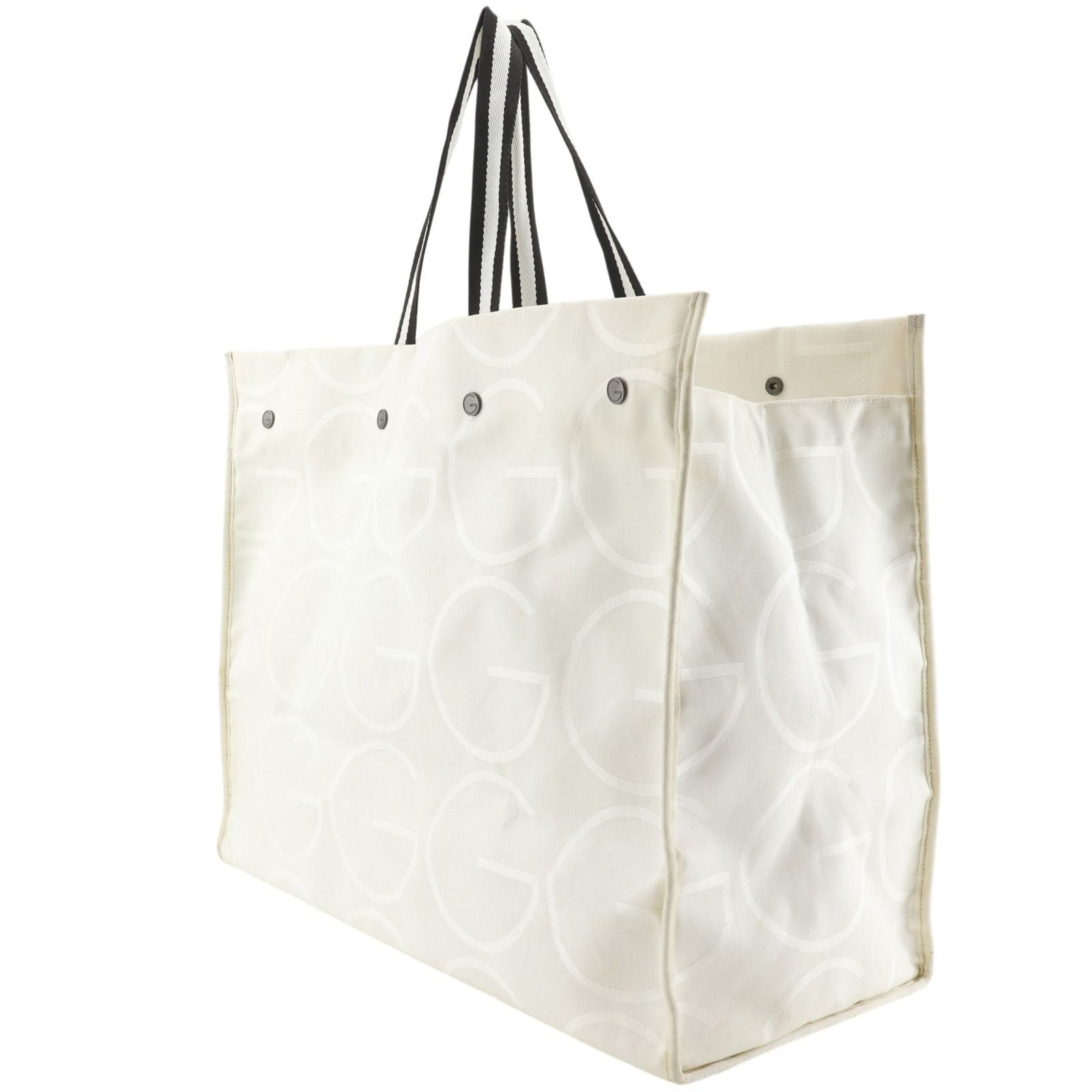 Gucci Pattern Canvas White Tote — view 2