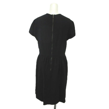 Miu Miu Miu Dress Silk 42 Black Round Neck Short Sleeve KK — view 3