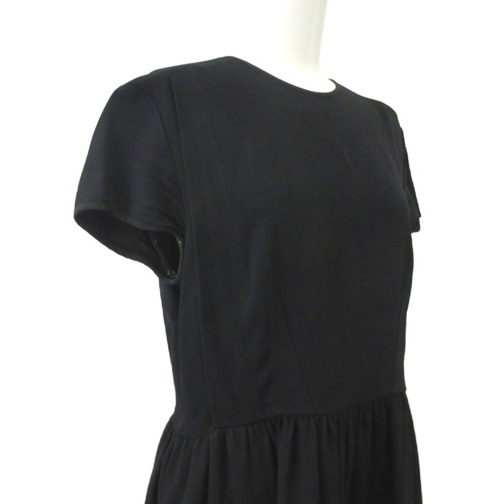 Miu Miu Miu Dress Silk 42 Black Round Neck Short Sleeve KK — view 5