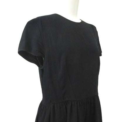 Miu Miu Miu Dress Silk 42 Black Round Neck Short Sleeve KK — view 5