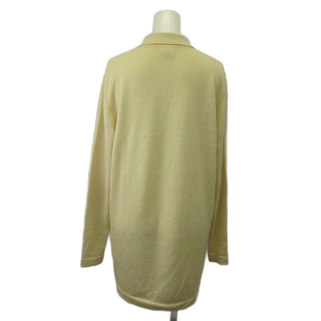Hermes Cashmere Blend Cardigan Shirt Silk 38 Beige Musical Instrument Pattern — view 3
