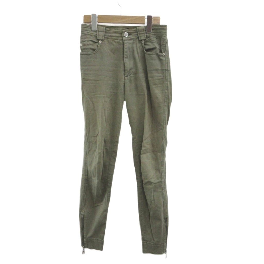 Louis Vuitton Denim Pants Jeans 34 Khaki Green Hem Zip Tapered YU