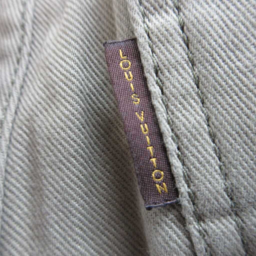 Louis Vuitton Denim Pants Jeans 34 Khaki Green Hem Zip Tapered YU — view 3