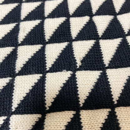 Versace Giovanni Vintage Geometric Pattern Knit Cardigan 50 Black White — view 7