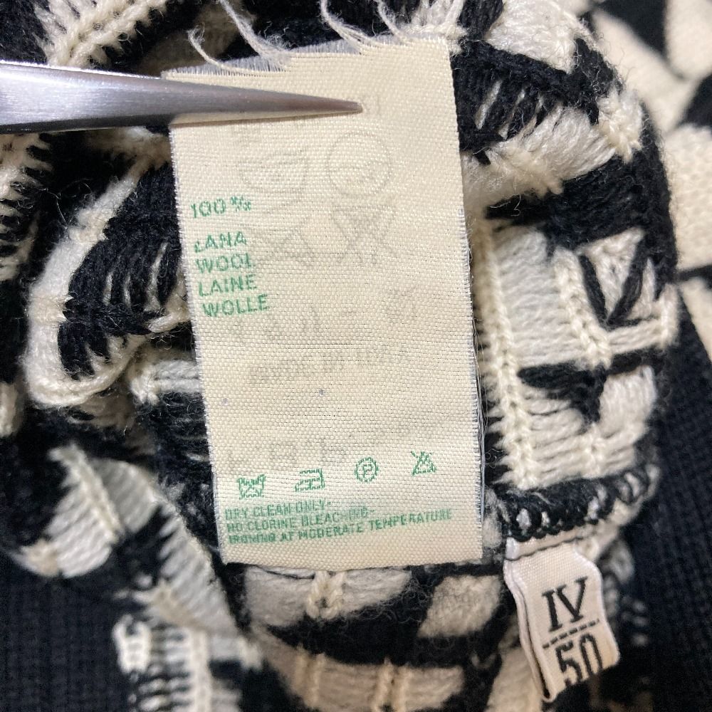 Versace Giovanni Vintage Geometric Pattern Knit Cardigan 50 Black White — view 6