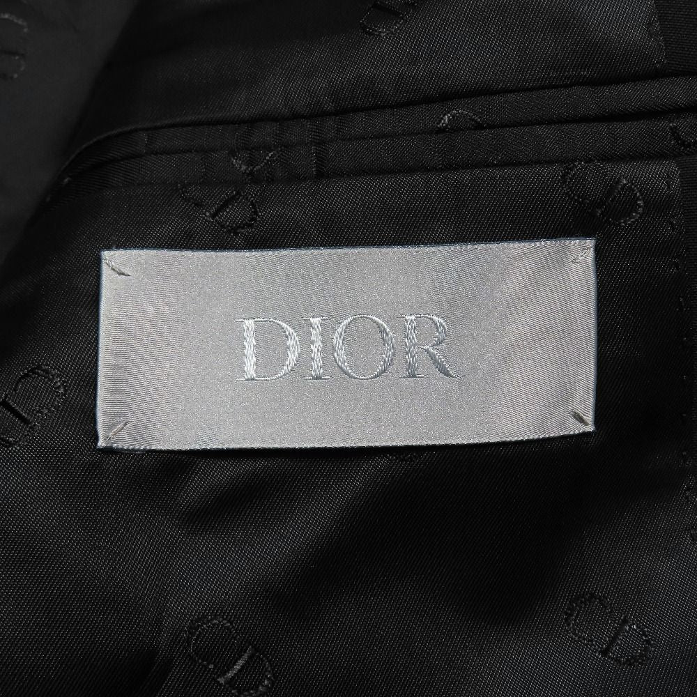 Dior Wool Mohair Saddle Pocket Tailored Jacket Blazer Single Suit CD Logo — view 5