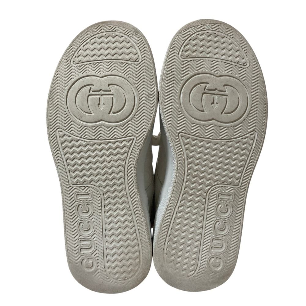 Gucci GG Embossed Leather Sneakers 37 White — view 5
