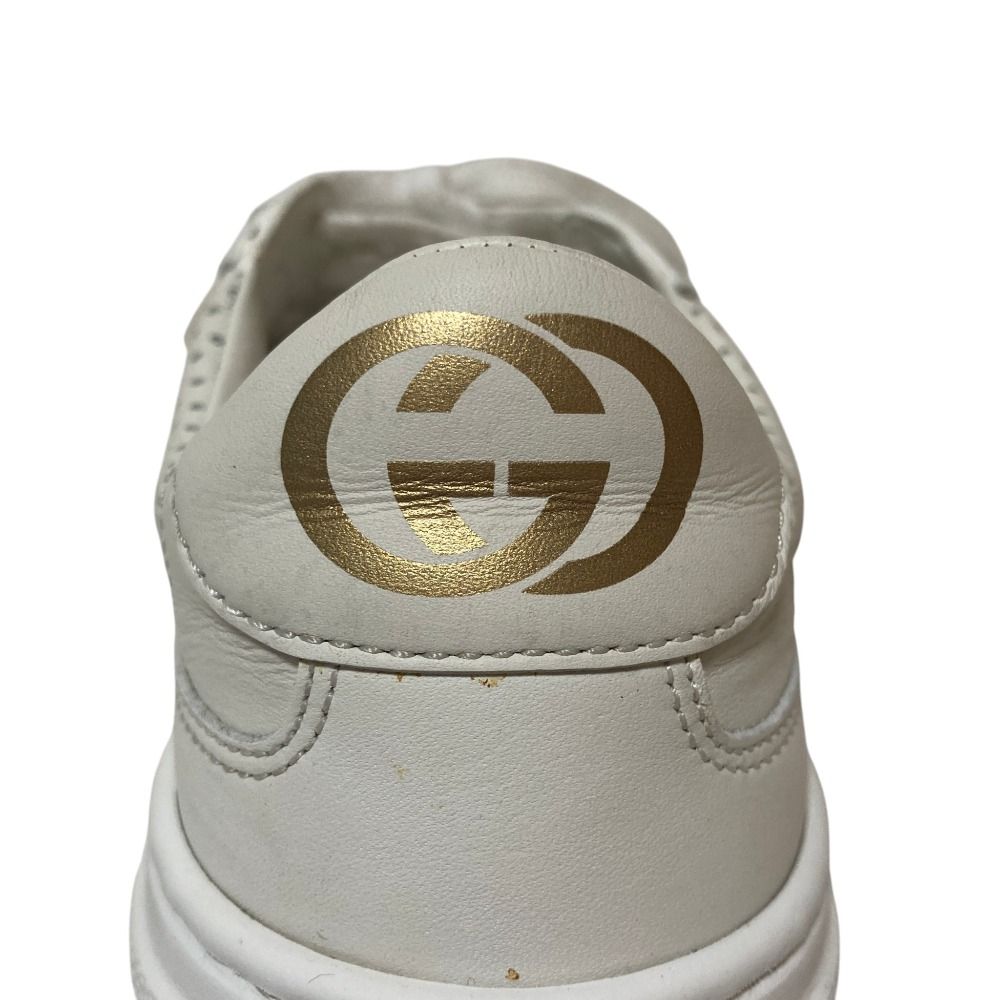 Gucci GG Embossed Leather Sneakers 37 White — view 8