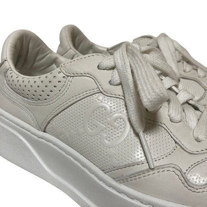 Gucci GG Embossed Leather Sneakers 37 White — view 7