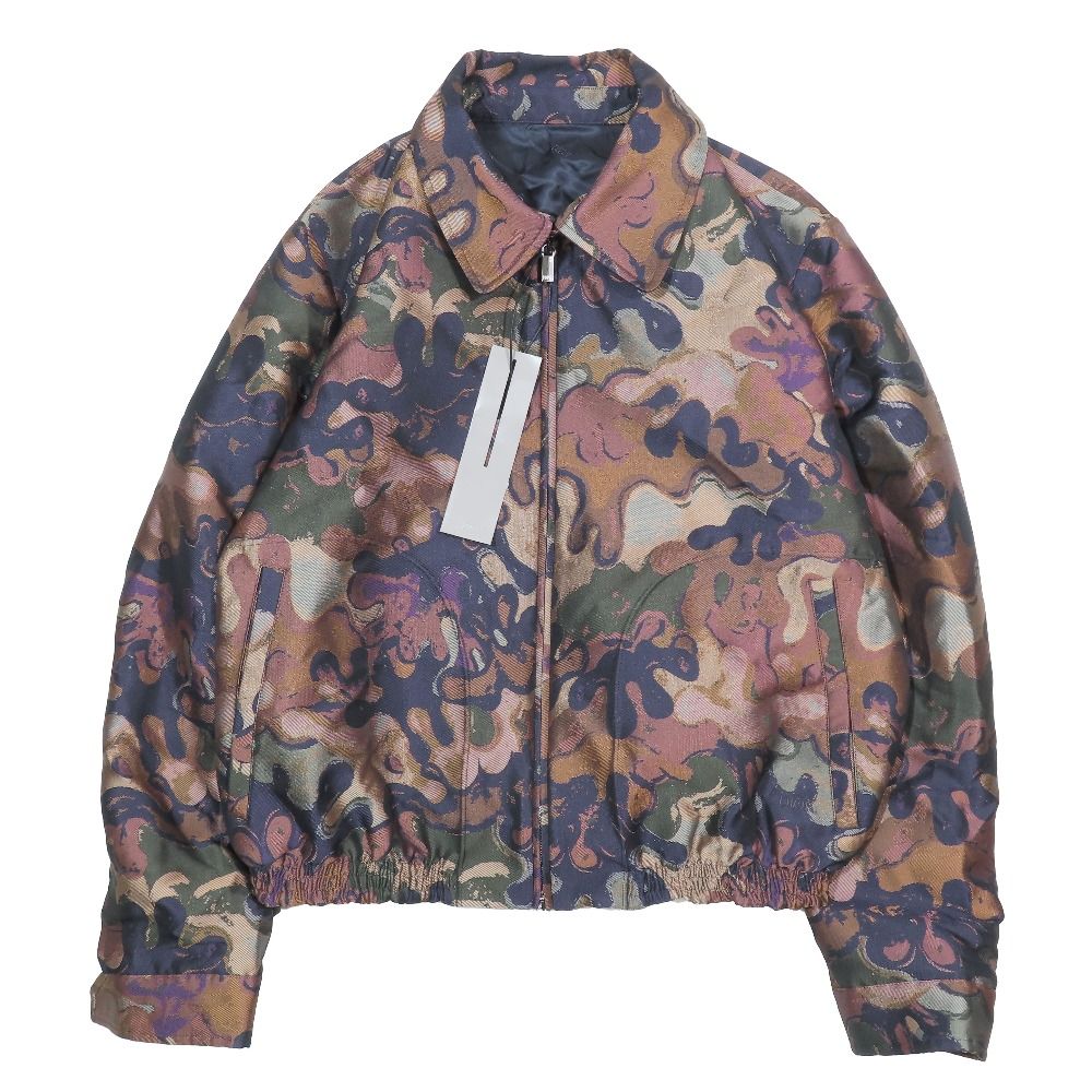 Dior Peter Doig Camouflage Batting Bomber Jacket 50 Multicolor