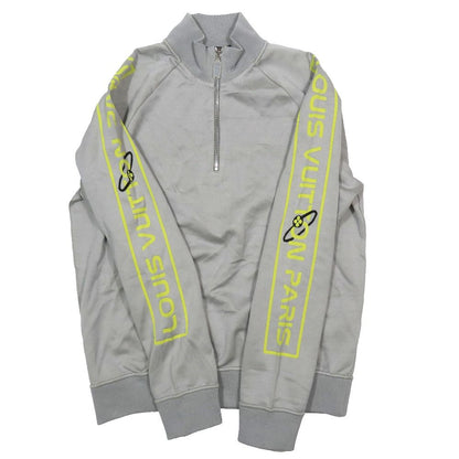 Louis Vuitton Half Zip Sweatshirt Shirt Arm Logo Pullover Jacket Large Gray — view 4