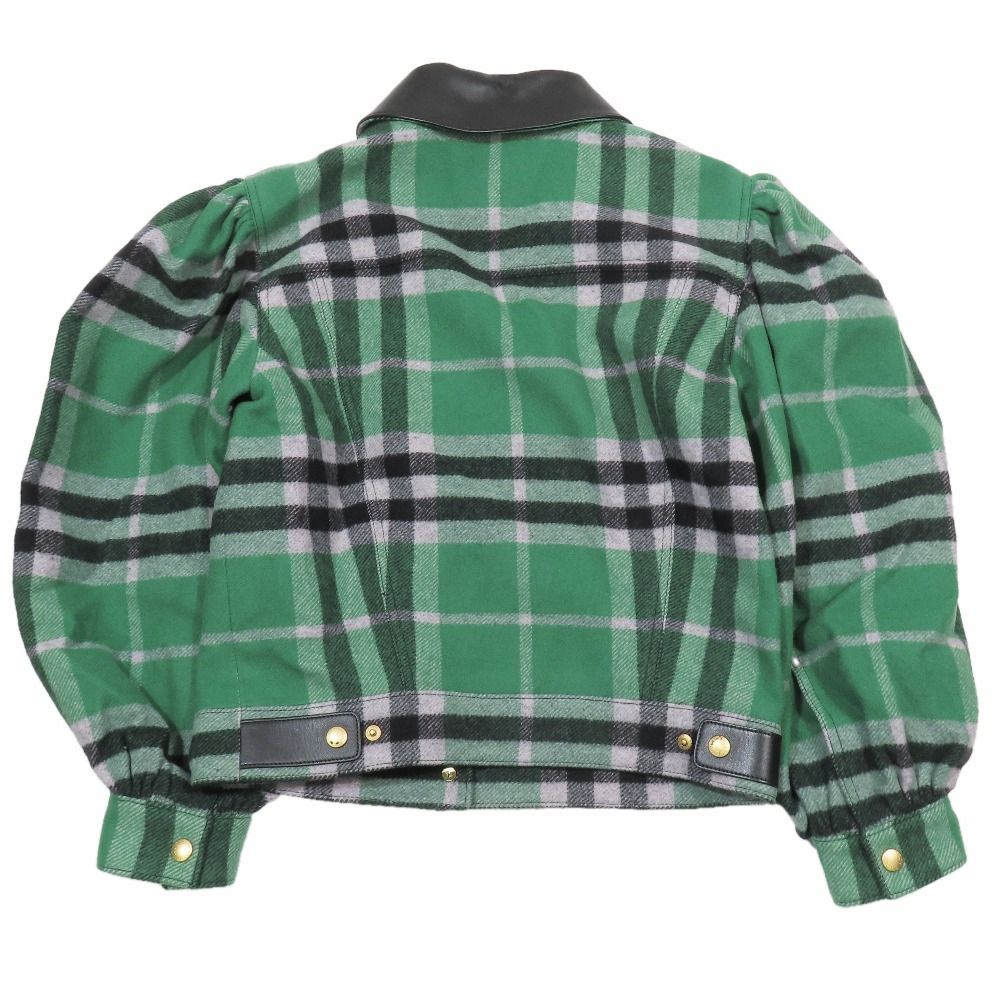 Louis Vuitton Check Jacket Coverall Outer Short Length Volume Sleeve 32 Green — view 2