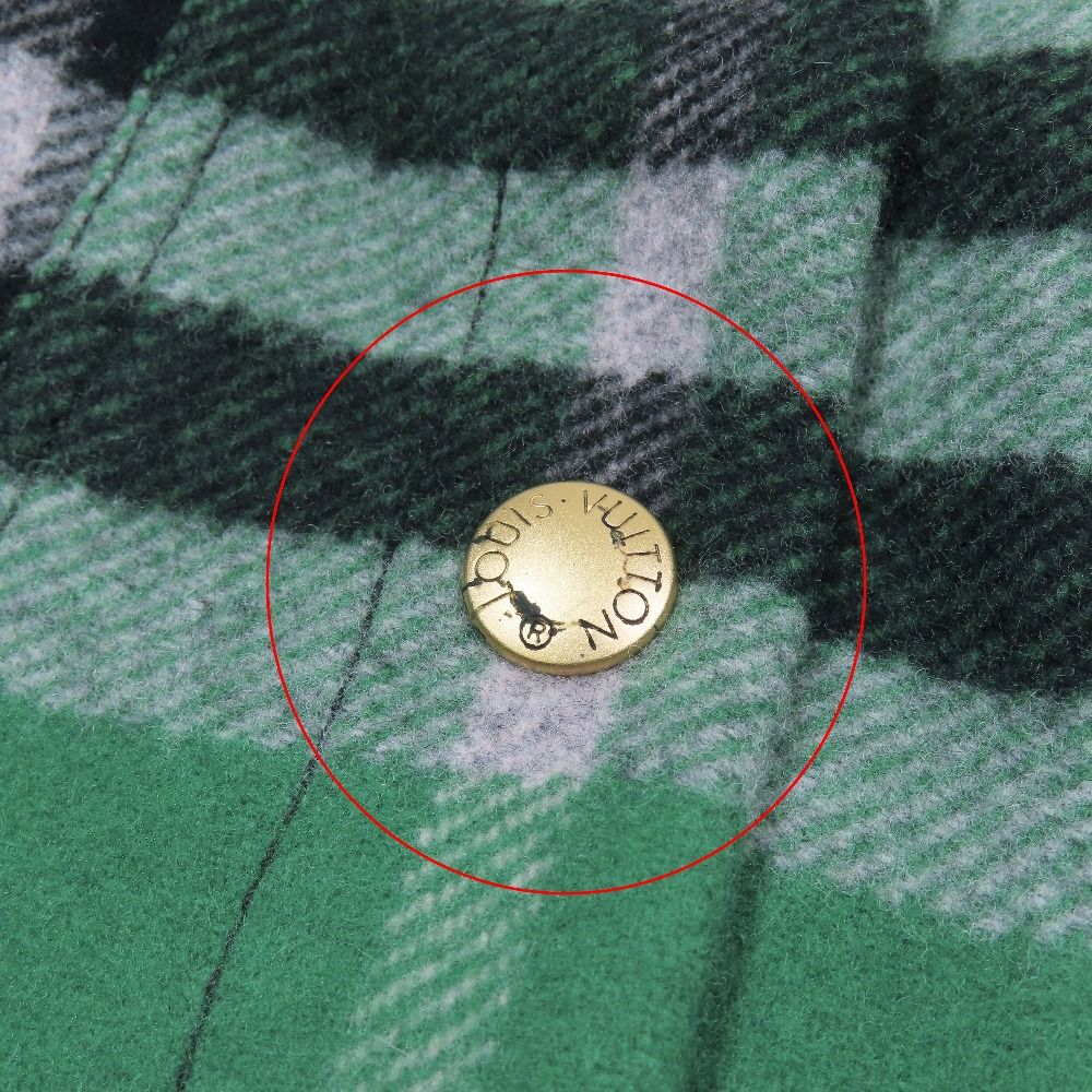 Louis Vuitton Check Jacket Coverall Outer Short Length Volume Sleeve 32 Green — view 8