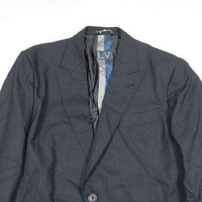 Louis Vuitton Tailored Jacket Blazer Stripe Lining Line Logo Side Vent 52 Navy — view 4