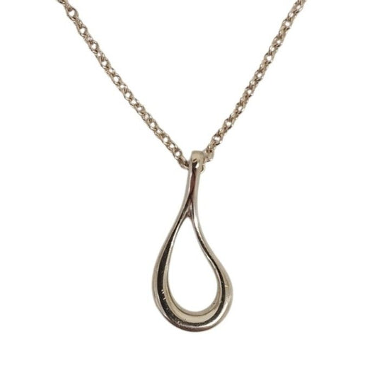 Tiffany & Co Open Teardrop Necklace 925 Sterling Silver