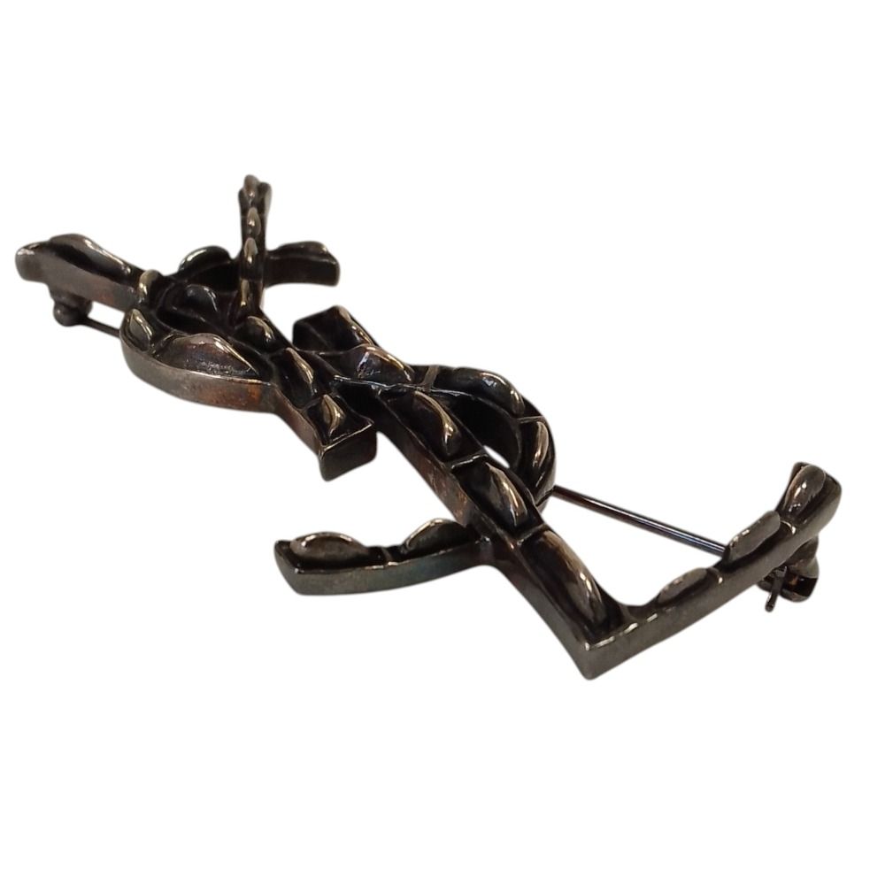 Saint Laurent Paris YSL Opium Brooch Silver — view 2