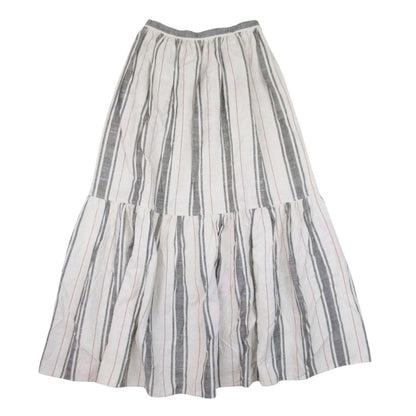 Dior Cotton Silk Nep Stripe Long Skirt Tiered