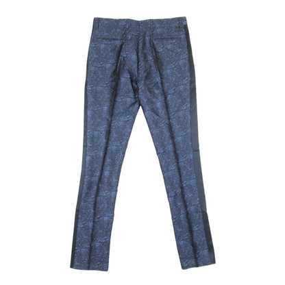 Dior Kenny Shaft Satin Jacquard Trousers Pants Side Line 50 Navy Black — view 2