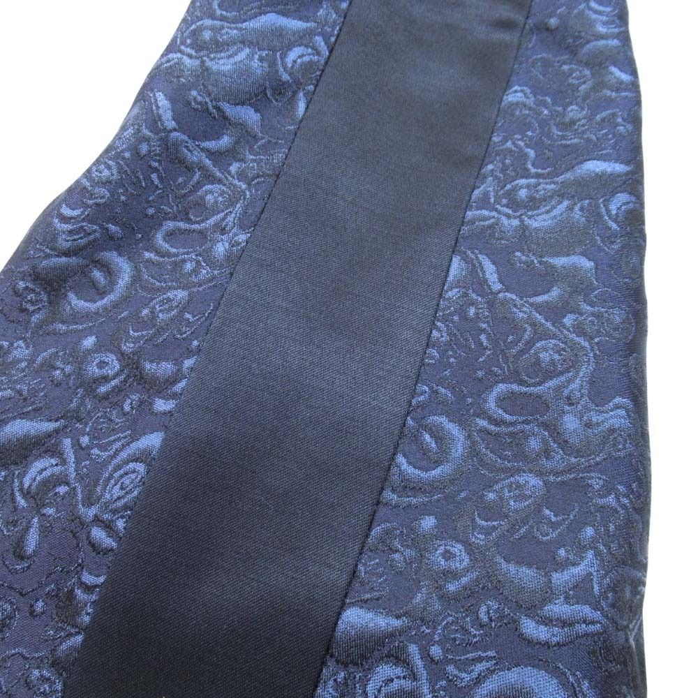 Dior Kenny Shaft Satin Jacquard Trousers Pants Side Line 50 Navy Black — view 4