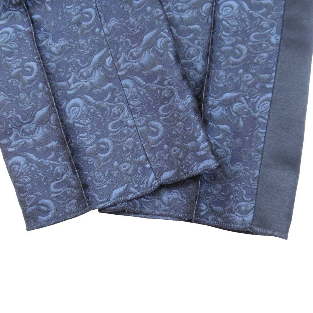 Dior Kenny Shaft Satin Jacquard Trousers Pants Side Line 50 Navy Black — view 7