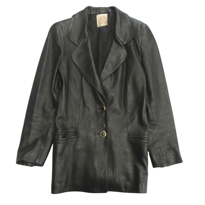 Loewe Leather Lambskin Tailored Jacket Blazer Anagram Button Gold Vintage 38