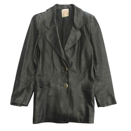 Loewe Leather Lambskin Tailored Jacket Blazer Anagram Button Gold Vintage 38