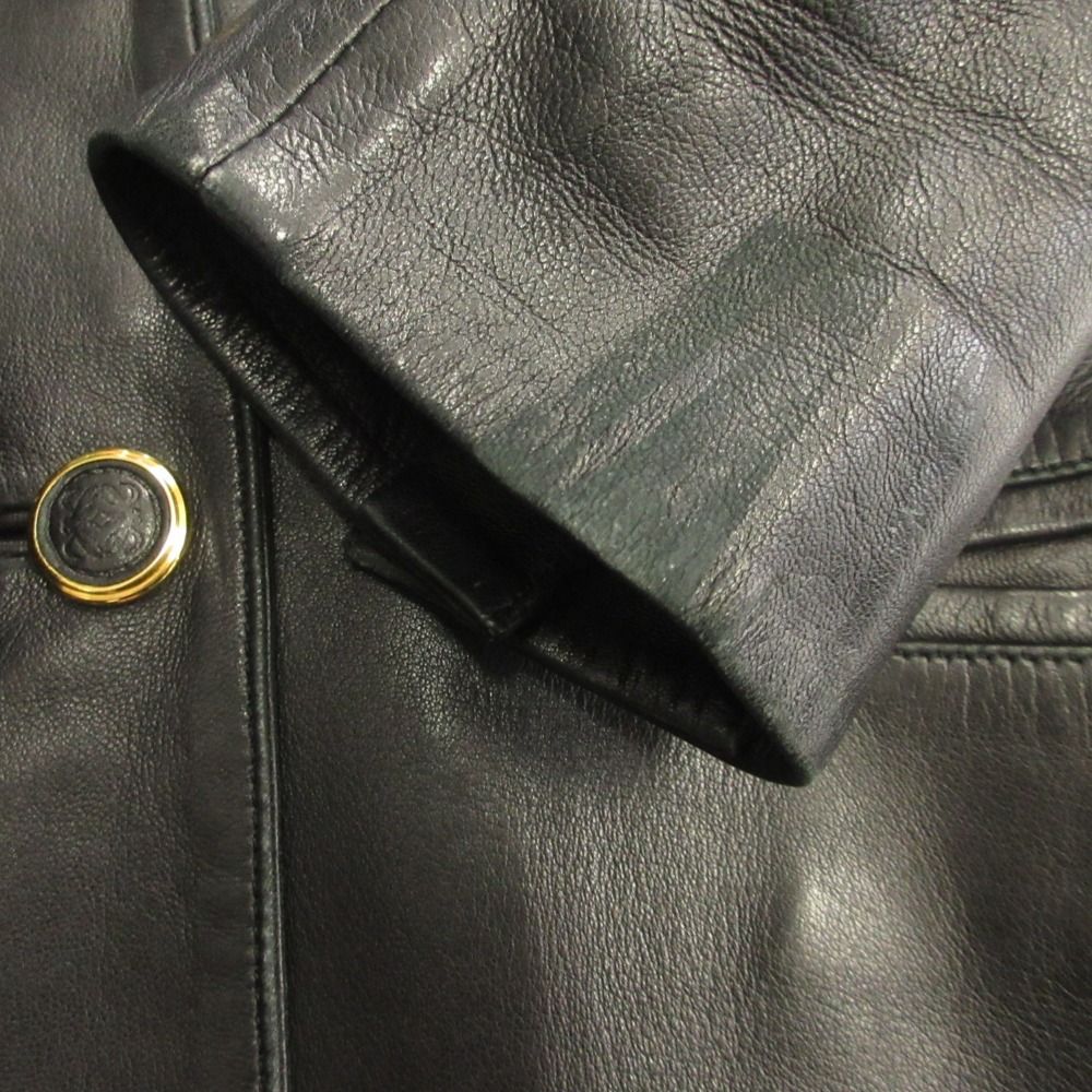 Loewe Leather Lambskin Tailored Jacket Blazer Anagram Button Gold Vintage 38 — view 6