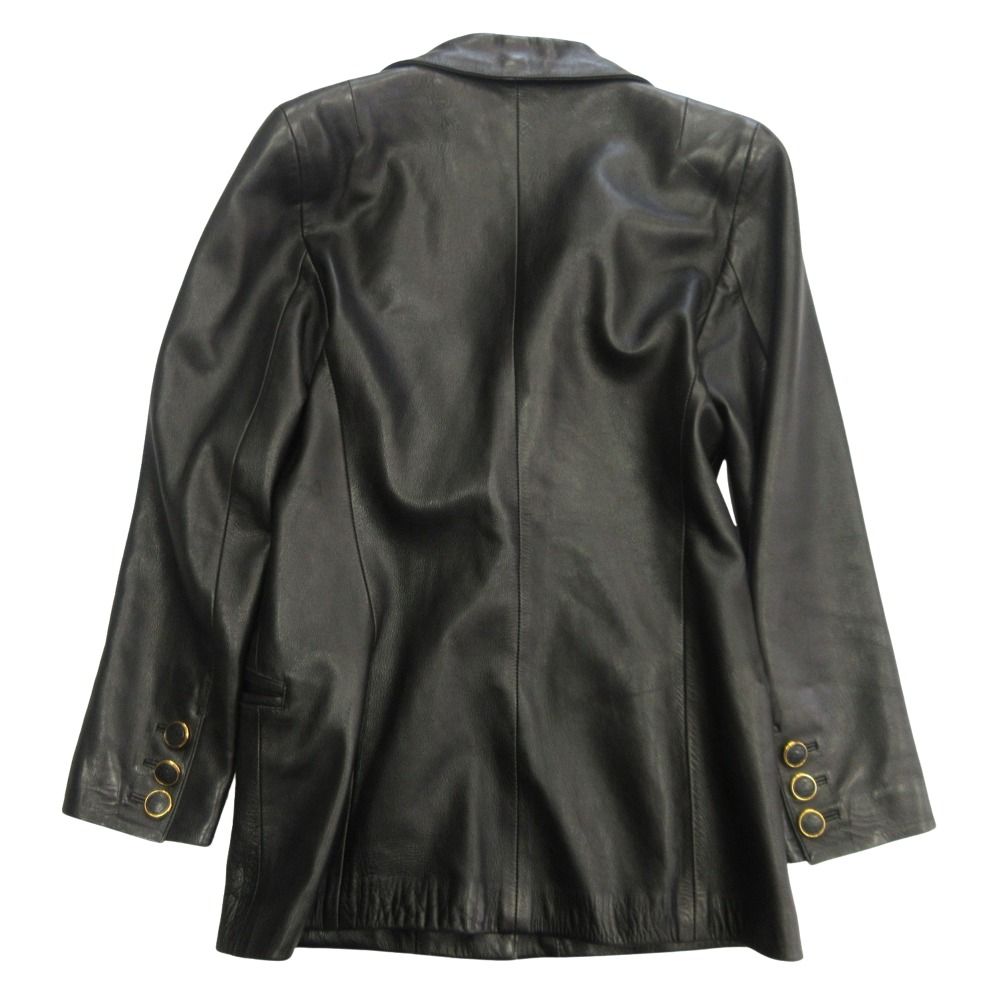 Loewe Leather Lambskin Tailored Jacket Blazer Anagram Button Gold Vintage 38 — view 2