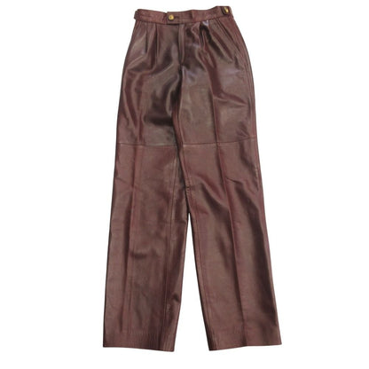 Loewe Lambskin Pants Trousers Anagram Button Easy Vintage Witen Bordeaux