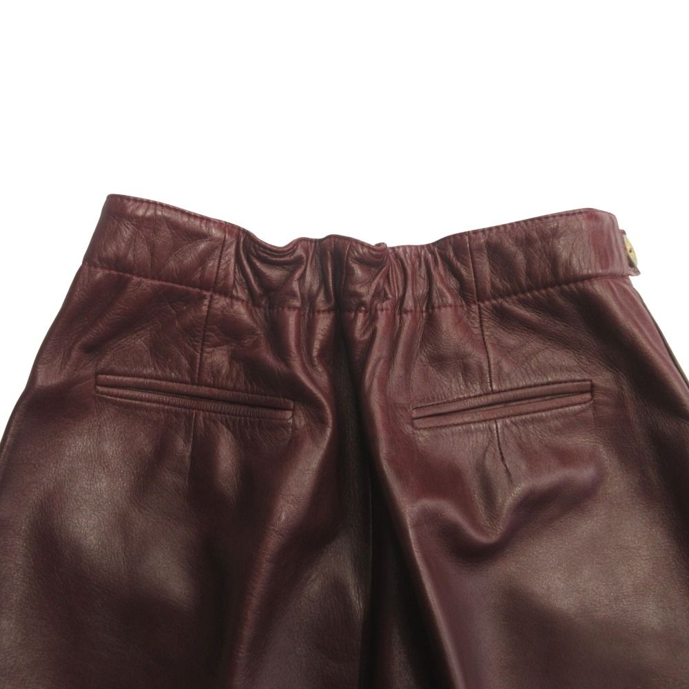 Loewe Lambskin Pants Trousers Anagram Button Easy Vintage Witen Bordeaux — view 4