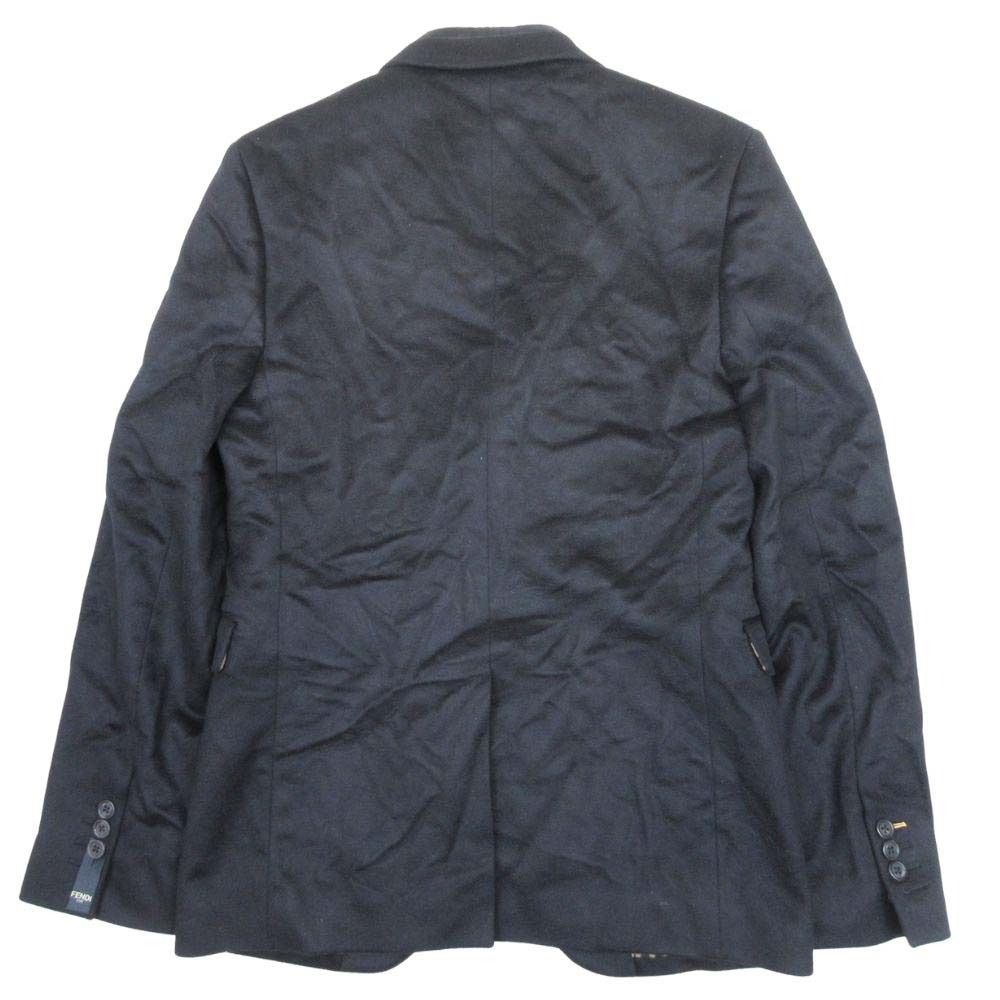 Fendi FF Logo Zucca Lining Cashmere Tailored Jacket Single 2 Button Blazer 44 — view 2