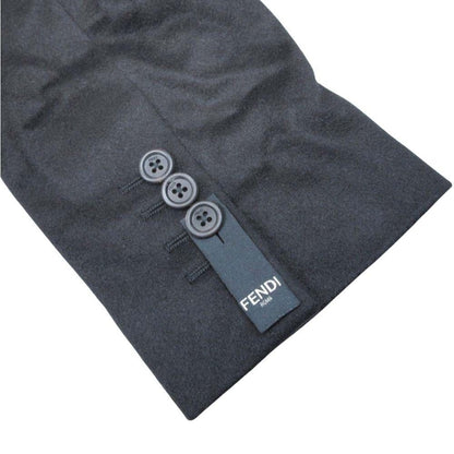 Fendi FF Logo Zucca Lining Cashmere Tailored Jacket Single 2 Button Blazer 44 — view 5