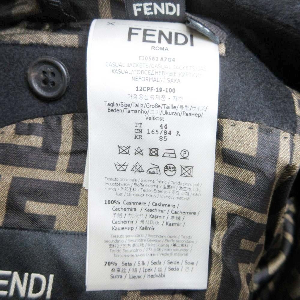 Fendi FF Logo Zucca Lining Cashmere Tailored Jacket Single 2 Button Blazer 44 — view 8