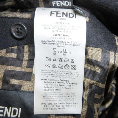 Fendi FF Logo Zucca Lining Cashmere Tailored Jacket Single 2 Button Blazer 44 — view 8