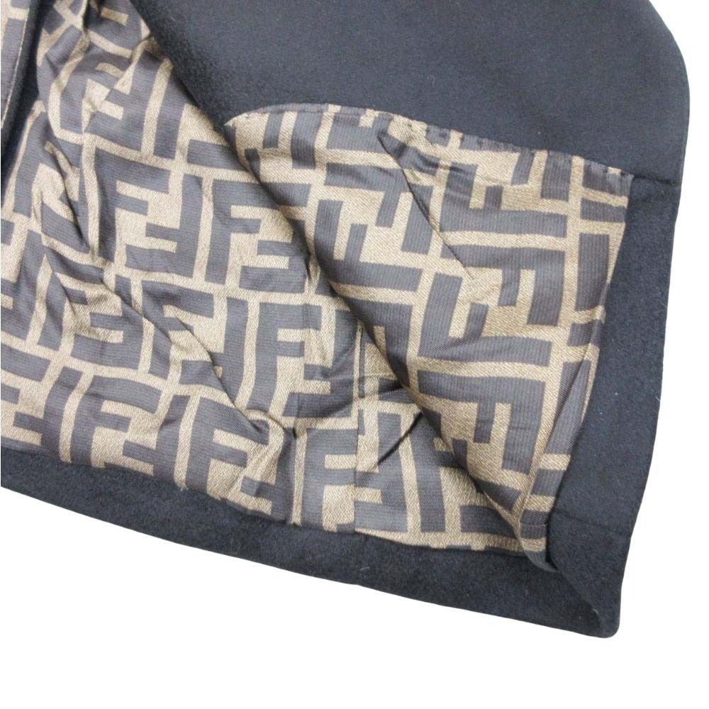 Fendi FF Logo Zucca Lining Cashmere Tailored Jacket Single 2 Button Blazer 44 — view 4