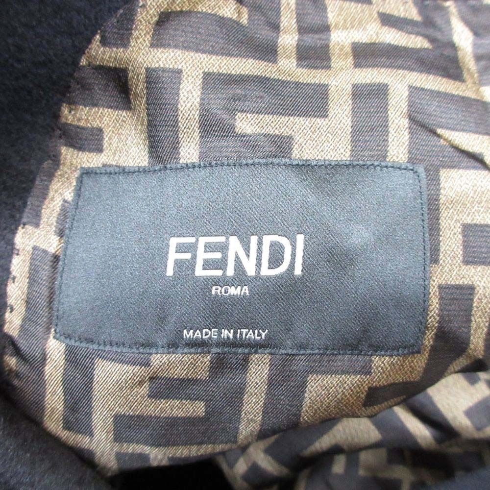 Fendi FF Logo Zucca Lining Cashmere Tailored Jacket Single 2 Button Blazer 44 — view 7