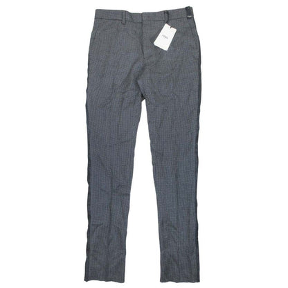 Fendi All Over Pattern Side Line Trousers No Tuck Tapered Pants 46 Black